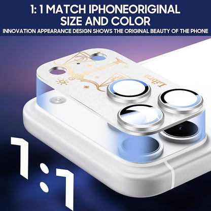 2 Pack Camera Lens Protector for iPhone 17 Pro,Gemini Pattern, AR 360-Degree Protection,Drop Protection,Anti Scratch Full-Coverage,Camera Transmfttance HD,Easy Installation, Silver