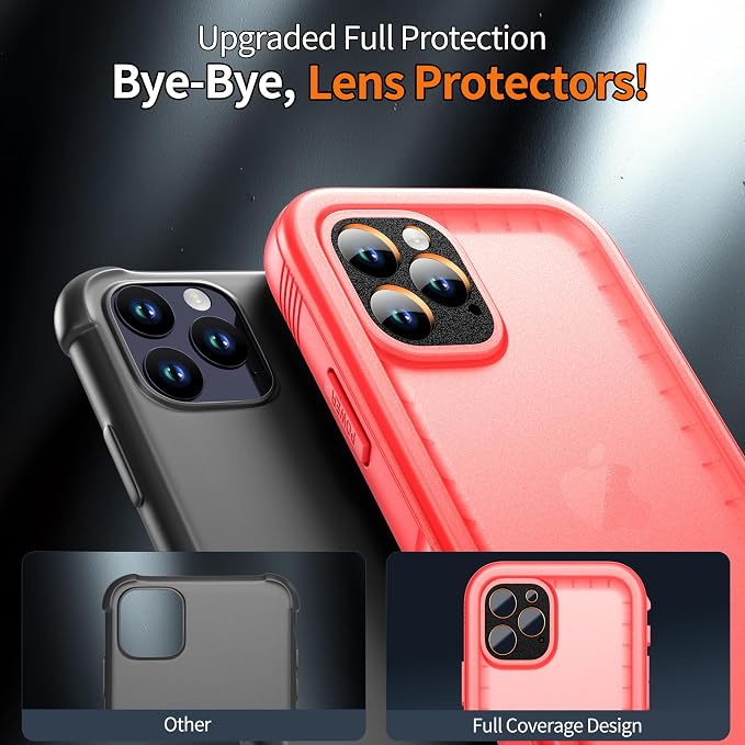 Cozycase Waterproof Case for iPhone 11 Pro Max, Shockproof Full-Body Rugged Bumper Sealed Case with Built-in Screen Protector for iPhone 11 Pro Max 6.5 inch 2019-Pink