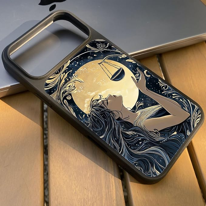 Constellation Series - Libra Designs Magnetic for iPhone 17 pro Case, Tarot Style Model Glass Phone Cover, Compatible with Magsafe - fits iPhone 17 pro Case for Women
