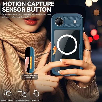 Omio for iPhone Air Waterproof Case Compatible with MagSafe, Magnetic Waterproof Full Body IP68 Underwater Case Built-in Screen Protector Military Grade Shockproof Cover for Men Women Teal