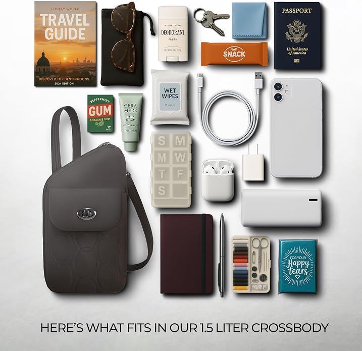 Travelon Anti-Theft Runways Slim Assymetric Crossbody