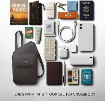 Travelon Anti-Theft Runways Slim Assymetric Crossbody