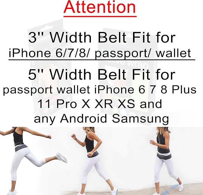 Unisex Running Belt Fanny Pack for iPhone X 6 7 8 Plus 11 12 13 Pro X XR XS, Runner Workout Belt Waist Pack for Women and Men Walking Fitness Jogging Travel