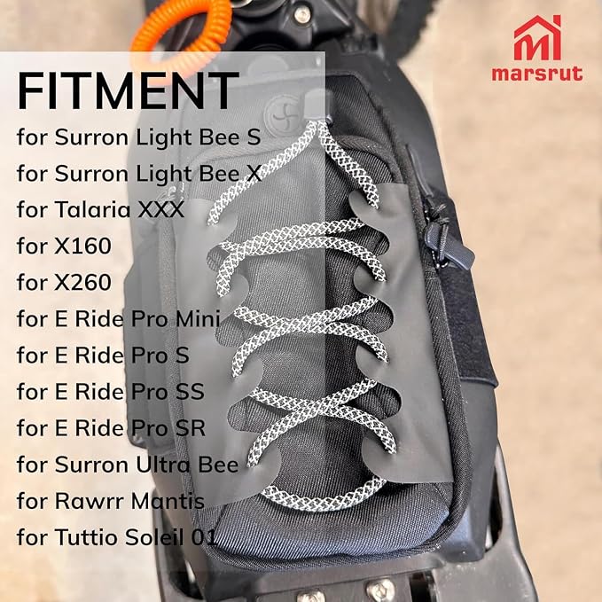 Dirtbike Battery Cover Storage Bag, Phone Pouch for Ebike, Fit for Surron Light Bee/Talaria/Segway X160/X260/E Ride Pro/Surron Ultra Bee, Motorcycle Front Frame Bag for Electric Dirt Bikes (with Logo)
