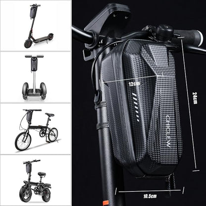 CHICLEW Portable Electric Scooter Bag, Quick Release Scooter Storage Bag with 2L/3L Large Capacity, Waterproof Front Handlebar Bag for Carrying Phone, Wallet, Tools