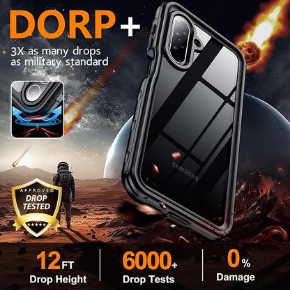 SPIDERCASE for Samsung Galaxy A17 Waterproof Case, IP68 Waterproof Case, Military-Grade Drop Protection, Full-Body Shockproof Dustproof Cover,Black