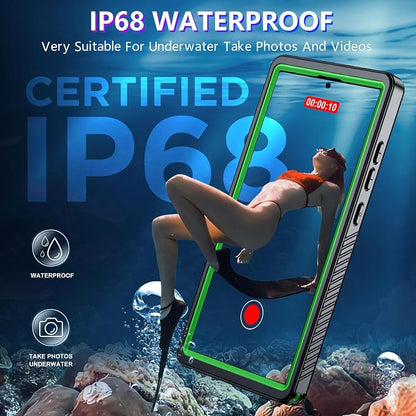 2025 New for Samsung Galaxy S24 Ultra Case Waterproof, [Built-in Camera & Screen Protector][Military Grade Shockproof][IP68 Underwater][Dustproof][Dropproof] Full Body Phone Case for S24 Ultra 6.8"