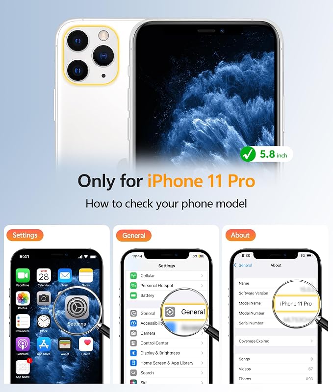 FNTCASE for iPhone 11 Pro Case, Fit for Magsafe, Translucent Matte Back | Magnetic Phone Cases, 14FT Military Grade Drop Protection, Shockproof Bumper, Slim Protective Cover, Ice Blue