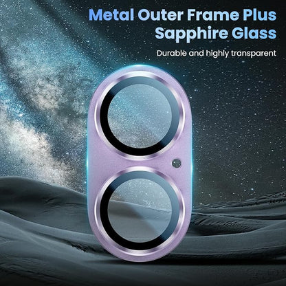 Uyiton Compatible with iPhone 17 Camera Lens Protector - [Not Easy to Break][Strong Adsorption][Case-Friendly] Metal Tempered Glass Rear Camera Screen Cover - Lavender