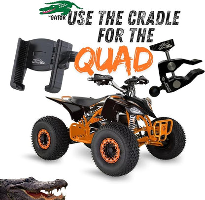 THE GATOR Cell Phone Holder with Both MagSafe and Cradle Options Included! Phone Mount for Golf Cart, ATV Accessory, Quad, Bicycle, Motorcycle, Car, Boat, Scooter, Photography Fits Most smart Phones