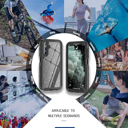 Beasyjoy for Samsung Galaxy A15 5G Case Waterproof, IP68 Underwater with Built-in Screen Protector, Full Body Military Grade Shockproof Dustproof Protective Rugged Cover, Black