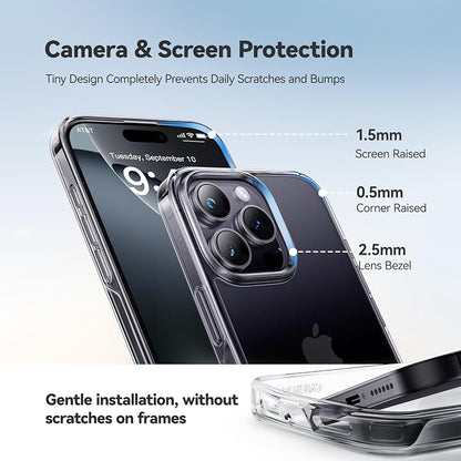 CASEKOO for iPhone 15 Pro Case Crystal Clear, [Never Yellow Technology] [Military-Grade Protection] Transparent Slim Cover Women Men for iPhone 15 Pro Phone Case 6.1 inch, Clear