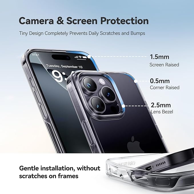 CASEKOO for iPhone 16 Pro Max Case Crystal Clear, [Never Yellow Technology] [12FT Military-Grade Protection] Slim Thin Transparent Cover for iPhone 16 ProMax Phone Case 6.9 inch, Clear