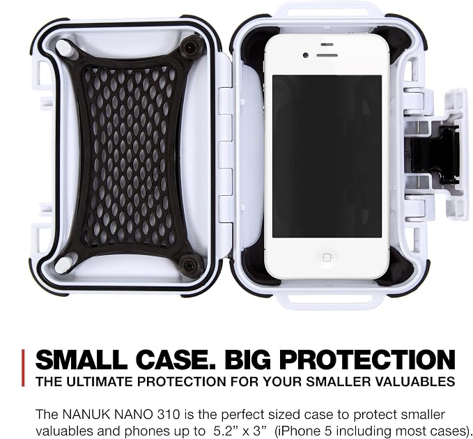 Nanuk 310-0012 Nano Series Waterproof Small Hard Case for Phones, Cameras and Electronics (White)