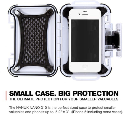 Nanuk 310-0012 Nano Series Waterproof Small Hard Case for Phones, Cameras and Electronics (White)