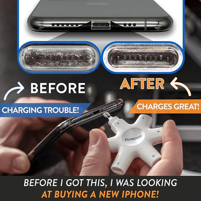 USB-C Multi-Tool Phone Cleaning Kit | Clean Repair & Restore Cell Phone Tablet & Laptop USB C Ports & Cables | Fix Unreliable & Bad Connections | Extend The Life of Your Tech Devices (Black)