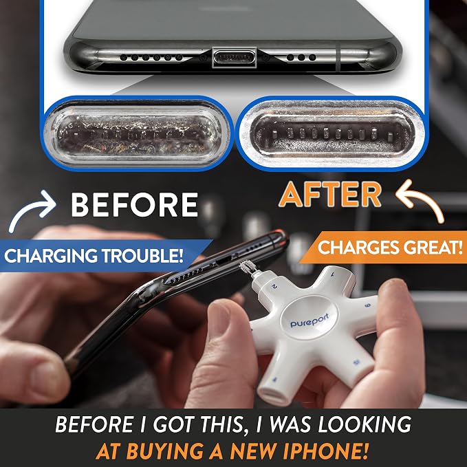 Cleaning Kit for iPhone | The Original Phone Cleaner Multi-Tool | Compatible with iPhone & iPad | Repair & Restore Charging Ports, Lightning Cables & Connectors | As Seen on USA Today