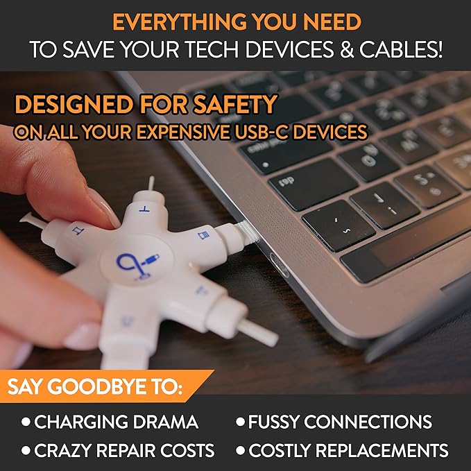 USB-C Multi-Tool Phone Cleaning Kit | Clean Repair & Restore Cell Phone Tablet & Laptop USB C Ports & Cables | Fix Unreliable & Bad Connections | Extend The Life of Your Tech Devices (Black)