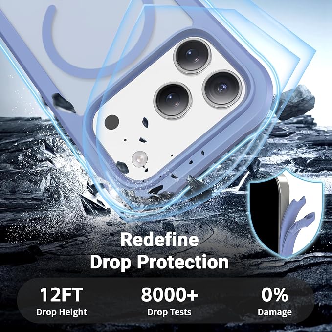 jaroco Magnetic for iPhone 17 Pro Case, [Compatible with MagSafe][Military Grade Drop Protection][Heavy Duty Protection][Non-Slip][Shockproof] 2-Layer Durable Bumper Phone Casee 6.3''-Blue Purple