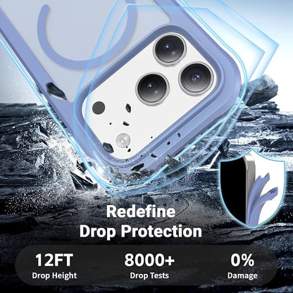jaroco Magnetic for iPhone 17 Pro Case, [Compatible with MagSafe][Military Grade Drop Protection][Heavy Duty Protection][Non-Slip][Shockproof] 2-Layer Durable Bumper Phone Casee 6.3''-Blue Purple