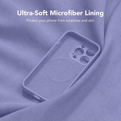 Magnetic for iPhone 14 Pro Case, Compatible with MagSafe, [Full Camera Protection][Screen Protector] Silicone Shockproof Protective Phone Case for iPhone 14 Pro 6.1", Lavender Gray