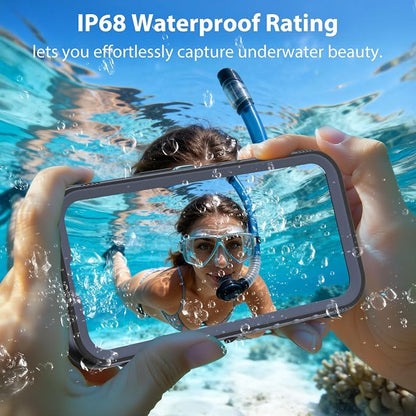 SPORTLINK for iPhone 13 Waterproof Phone Case, Built-in Shockproof Screen Protector, Full Body Cover Protective Heavy Duty Dropproof IP68 Underwater Dustproof for iPhone 13 6.1 Inch (Black)