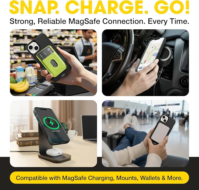 OtterBox iPhone 16e, 15, 14, & 13 Commuter Series Case - Slim & Tough, Pocket-Friendly, with Port Protection - Black/Green