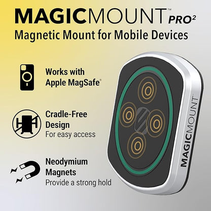 Scosche MP2WD2HD MagicMount™ Pro2 XL Heavy Duty, Strong Suction Cup Cell Phone Mount with Long Arm Windshield/Dashboard Phone Holder and Anti-Shake Stabilizer for iPhone, Android, Tablet, Car, Truck