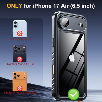 ANTSHARE for iPhone Air Case, IP68 Waterproof Shockproof Case, [Built-in Screen Protector] - 12 FT Military Dropproof - Full Body Heavy Duty Rugged Phone Cover 6.5 inches - Blue/Clear