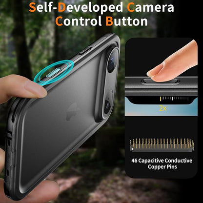 Cozycase TOP Waterproof Case for iPhone Air - Military Heavy Duty 360 Shockproof Full Body with Screen Camera Protector Double IP68 Water Dust Drop Proof Hard Rugged Tough Front Back Slim Cover