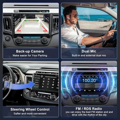 4G+64G Car Radio Stereo for Toyota RAV4 2013-2018, Wireless Carplay&Android Auto with Android 13 Support Bluetooth/Voice Control/GPS/WiFi/Back-up Camera/SWC/FM, 10.1 Inch IPS Touch Screen