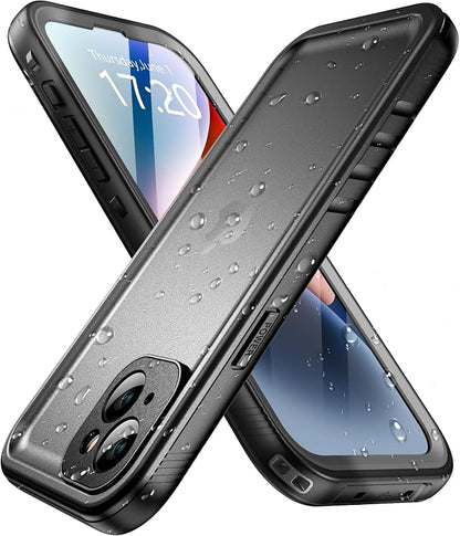SPORTLINK for iPhone 14 Waterproof Case - Built-in Shockproof Dustproof Screen Protector - Heavy Duty Dropproof/Full Body 360 Protection/Cover for iPhone 14 6.1 Inch Black