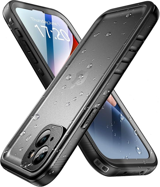 SPORTLINK for iPhone 14 Waterproof Case - Built-in Shockproof Dustproof Screen Protector - Heavy Duty Dropproof/Full Body 360 Protection/Cover for iPhone 14 6.1 Inch Black