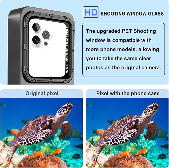 2026 Diving Snorkeling Phone Case for iPhone 17/16/15/14/13/12/11 Pro Max/XS/X Samsung Galaxy S26/S25/S24 Professional Scuba Dive Waterproof Underwater Photo Video Cover (4TH Gen, Gray)