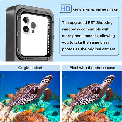 2026 Diving Snorkeling Phone Case for iPhone 17/16/15/14/13/12/11 Pro Max/XS/X Samsung Galaxy S26/S25/S24 Professional Scuba Dive Waterproof Underwater Photo Video Cover (4TH Gen, Gray)