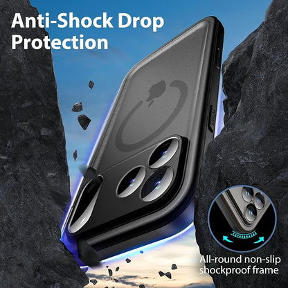 SPORTLINK for iPhone 17 Pro Max Waterproof Case - Built in Screen Protector/Shockproof Compatible with MagSafe/Dropproof/Dustproof/Heavy Duty, Full Body for iPhone 17 Pro Max 6.9 inch Black