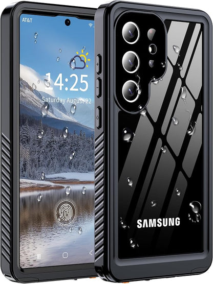 for Samsung Galaxy S25 Ultra Case, IP68 Waterproof with Built-in Screen&Lens Protector [14FT Military Shockproof] Full Body Heavy Duty Protective Phone Case for S25 Ultra 5G, Black