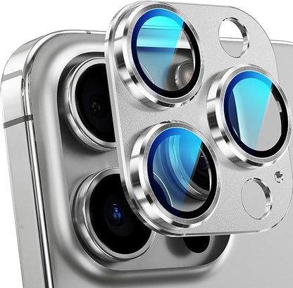 YWXTW for iPhone 16 Pro/iPhone 16 Pro Max Camera Lens Protector, [1:1 Perfect Fit] Matte Metal Anti Scratch Tempered Glass Camera Screen Protector Accessories, Case Friendly (White Titanium)