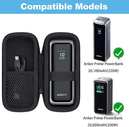 khanka Hard Travel Case for Anker Prime Power Bank, 20100mAh 220W(A110B) /20000mAh,200W(A1336),Case Only (Black)