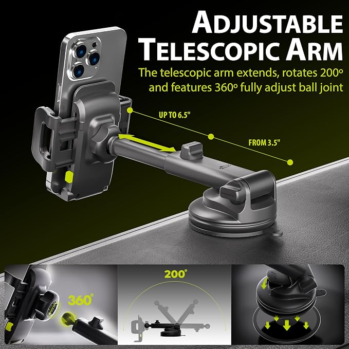 Bracketron TripGrip Series Cell Phone Mount Phone Holder for Car Dashboard Windshield Vent Expandable