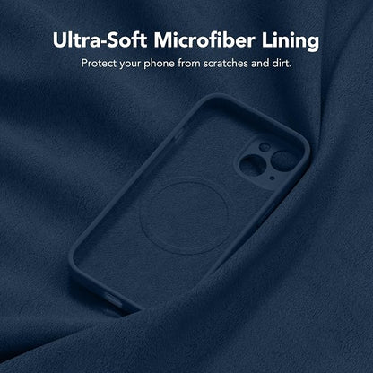 Magnetic for iPhone 15 Case, Compatible with MagSafe, [Screen Protector + Full Camera Protection], Silicone Shockproof Anti-Scratch Protective Phone Case for iPhone 15 6.1", Cobalt Blue