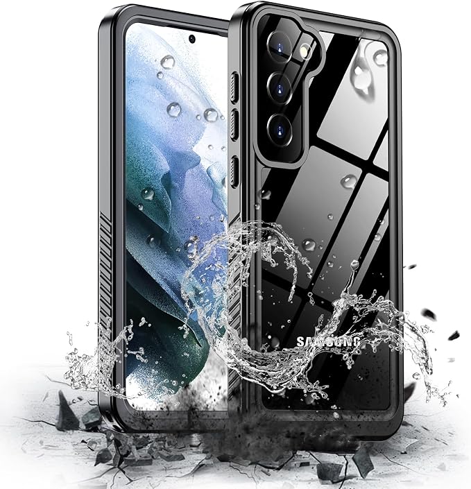 Hualele Waterproof Galaxy S21 Plus Case, Built in Lens & Screen Protector Rugged Full Body Heavy Duty Protective Shockproof IP68 Underwater Cover for Samsung Galaxy S21+ Black