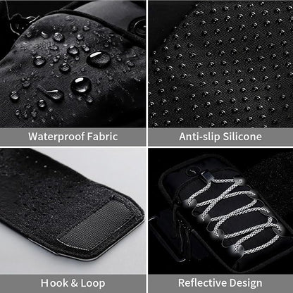 Phone Bag for Ebike, Multi-functional Motorcycle Front Frame Bag for Electric Dirt Bike, Phone Pouch Phone Armband for Outdoor Cycling Running Hiking (Black)