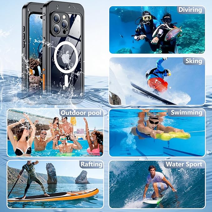 [Bluetooth Control] Underwater Camera Case for iPhone 15 Pro Max Case Waterproof,[ IP68 Underwater Physical Button Photography & Video Recording] Cover Bag Box for Snorkeling, Swimming & Surfing-6.7"
