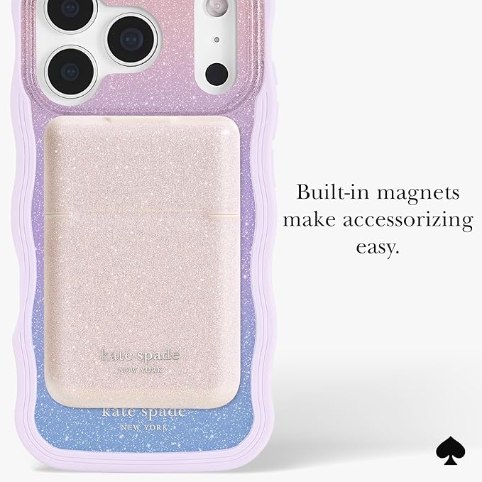 kate spade new york iPhone 17 Pro Case - Compatible with MagSafe - Designer Phone Case - Opal Glitter