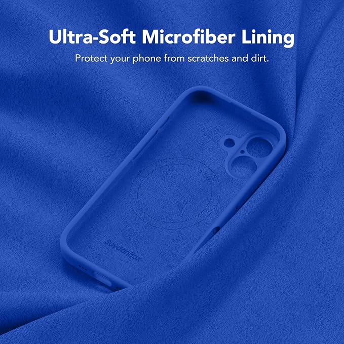 Magnetic for iPhone 17 Case, Compatible with MagSafe, [Full Camera Protection][Screen Protector] Silicone Shockproof Protective Phone Case for iPhone 17 6.3", Klein Blue