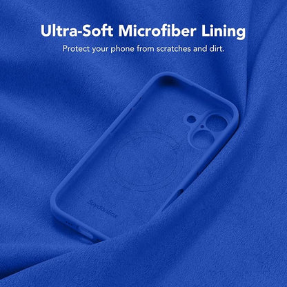 Magnetic for iPhone 17 Case, Compatible with MagSafe, [Full Camera Protection][Screen Protector] Silicone Shockproof Protective Phone Case for iPhone 17 6.3", Klein Blue