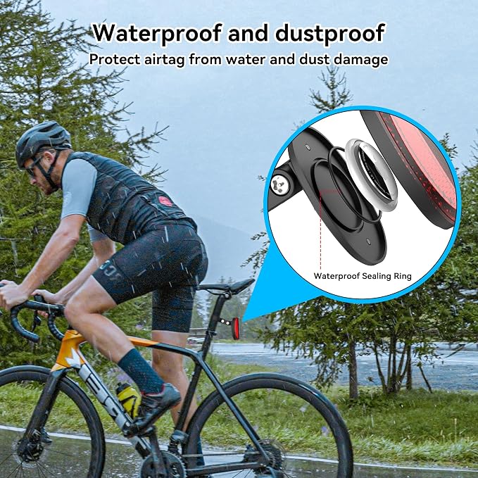 DDJ Upgraded for Apple AirTag & Moto Tag Bike Mount, Hidden Bike Reflectors for AirTag Holder, Waterproof Anti-Theft GPS Tracker Case with Screws & Tools, for Mountain Bikes/Scooter/Electric Bicycle