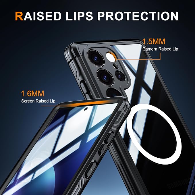 Magnetic Privacy Case for Samsung Galaxy S24 Ultra, Military Grade Protection, Fit for MagSafe, Anti Peep Privacy Screen Protector Soft Edge Full Camera Lens Protected Shockproof Anti Spy Phone Case
