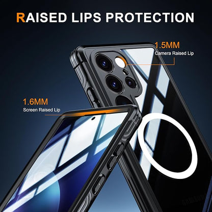 Magnetic Privacy Case for Samsung Galaxy S24 Ultra, Military Grade Protection, Fit for MagSafe, Anti Peep Privacy Screen Protector Soft Edge Full Camera Lens Protected Shockproof Anti Spy Phone Case